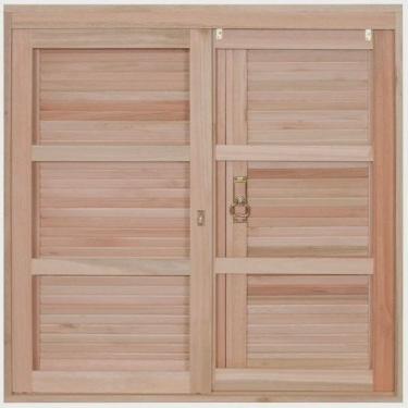 Imagem de Janela de Madeira Veneziana 100x80cm Com Caixilho 12cm ewk 210 Rondosul