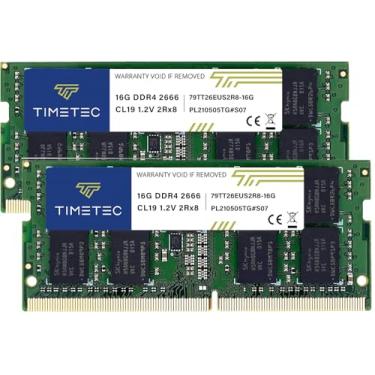 Imagem de Timetec Kit de 32 GB (2 x 16 GB) DDR4 2666 MHz PC4-21300 ECC UDIMM 1,2 V CL19 2Rx8 Dual Rank 260 pinos SODIMM Memory RAM Upgrade (kit de 32 GB (2 x 16 GB))