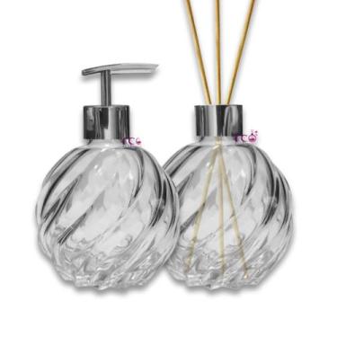 Imagem de Vidro 250ml C/ Válvula Pump Prime Kit Lavabo - RCO Essências, Prata