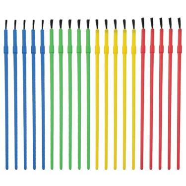 Imagem de SQXBK Kit de pintura com 100 peças, vermelho, azul, amarelo e verde, 16 cm/6,3 polegadas, pincel de plástico para crianças