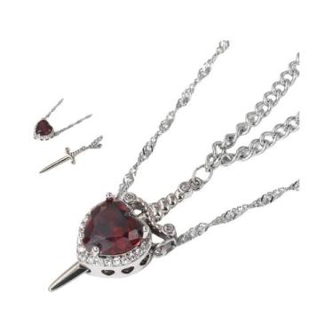 Imagem de Colar Gargantilha Gótico com Punhal de Cristal Vermelho - Dia dos Namo