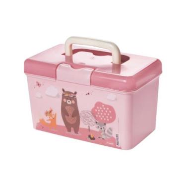 Imagem de Caixa Organizadora Farmácia 1,7 Lts Farmacinha Plasútil, Bichinho Rosa