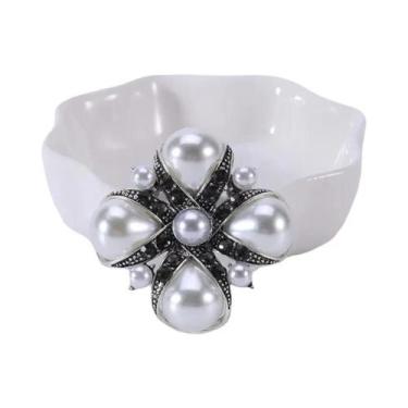 Imagem de Broche de Strass e Pérolas Barrocas Luxuoso para Vestido de Festa e Ca