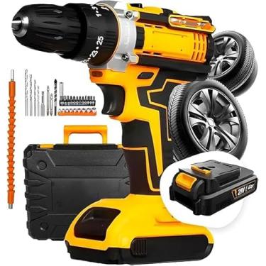 Imagem de Furadeira Parafusadeira 21V, 2 Baterias Inclusas, Kit com Brocas e Bits, Maleta de Transporte, Potente Motor e Design Ergonômico