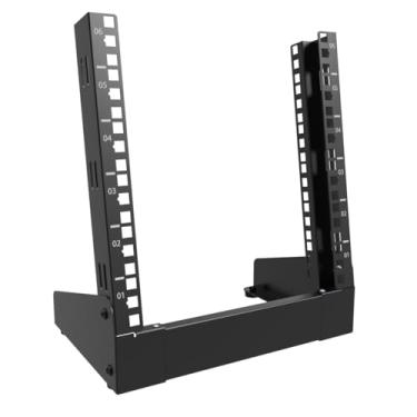 Imagem de QiaoYoubang Rack de rede de mesa, gabinete de mesa de quadro aberto de 25 cm para rede, servidores, equipamentos de áudio e vídeo (6U)