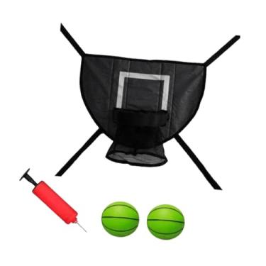 Imagem de Generic Mini cesta de basquete para trampolim, acessórios de fixação para trampolim, gol de treinamento, jogo ao ar livre, suporte universal para basquete, Preto