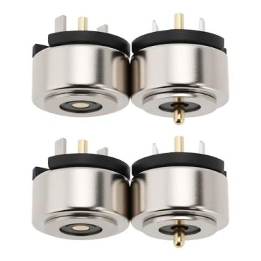 Imagem de Micro Traders 4 peças 8 mm 1 pino 3A 12V DC ponta de cobre magnético soquete fio de solda cabeça de carregamento conectores sonda macho e fêmea