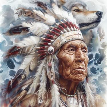 Imagem de American Native Indian Old Cheif Man 5D Diamond Art Painting by Number Kits para Adultos Pintura DIY com Broca Completa Diamante Redondo Gemas Pintura Arte Artesanato para Decoração de Parede de Casa