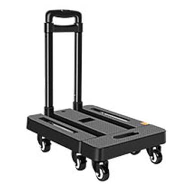 Imagem de Caminhão de Mão Dobrável, Carrinho de Utilidade Dobrável Leve Com 6 Rodas e 2 Cordas Elásticas, Carga de 500 Libras, Carrinho Dolly Com Alça Ajustável, Carrinho de Bagagem