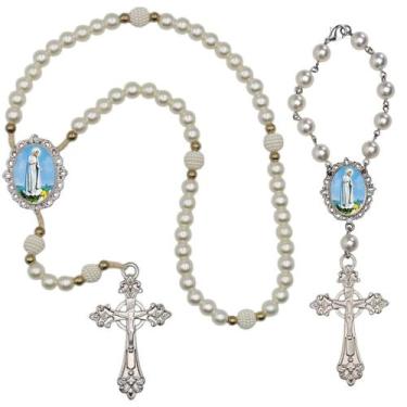 Imagem de Terco de Oraçao de Luxo com Terco de Carro Nossa Senhora de Fatima Qua