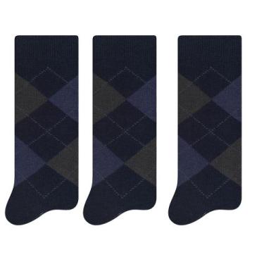 Imagem de Kit Com 3 Pares De Meias Clássica Casual Masculina De Algodão - Selene