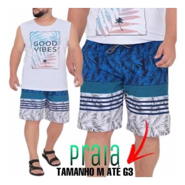 Imagem de Short Estiloso Masculino Praia Plus Size Bermuda Top Verão - Wild, Est