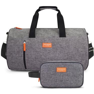 Imagem de Kit Bolsa De Viagem- Academia, Necessaire C- Alça Vibe - Preto Cinza