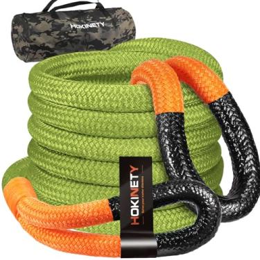 Imagem de Corda de reboque Kinetic Recovery 1-1/20.3 cm x 20 ft Offroad Snatch Strap 21,772.4 kg Kit de correias de reboque resistentes para caminhões SUV UTV ATV Tractor Car Jeep - ArmyGreen