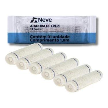 Imagem de Atadura Crepe Neve Faixa Curativo 20cm X 1,80m 13 Fios-6uni
