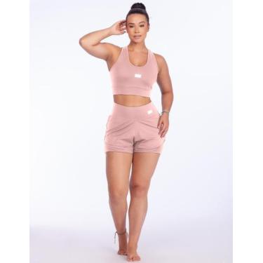 Imagem de Conjunto Feminino Short Duplo Com Bolso Não fica Transparente Top Nada