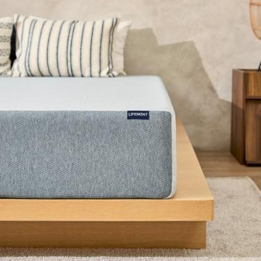 Imagem de LIFEMENT Colchão básico de espuma viscoelástica com infusão de grafite, médio firme, sem fibra de vidro, alívio de pressão, espumas e capa seguras e certificadas