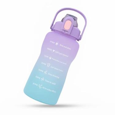 Imagem de Garrafa Squeeze Policarbonato Degradê 2 Litros Hidratação Ideal para Academia, Corridas Casa Buritis (Rosa + Azul)