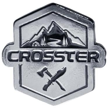 Imagem de Pin Crosster Prata Em Metal Esmaltado Com Fecho Em Silicone