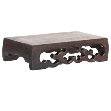 Imagem de Amosfun Base De Pedestal Retangular Madeira Para Exibição Mini Estátuas Buda Bonsai E Peças Centrais Decoração Casa 4,33 X 2,36 1,18 Pol.