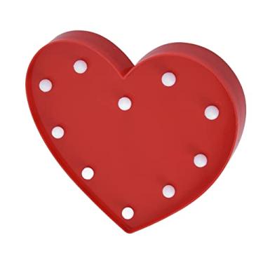Imagem de YWBL-WH Luz Noturna Em Forma de Amor, 10 Luzes Quentes LED, Alimentada por Bateria, Lâmpada de Coração para o Quarto Infantil, Decorações de Desktop para Casais, Quarto Infantil (Vermelho)