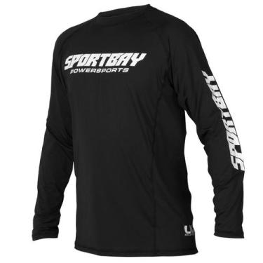 Imagem de Camisa Masculina Power Sports Rash Guard Gola Redonda, Preto, GG