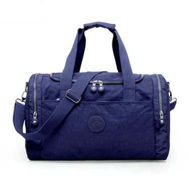 Imagem de Bolsa De Mão Mala Dobrável Academia Praia Dia A Dia Esportiva Viagem Feminina Masculina(Azul Marinho)