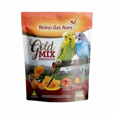 Imagem de Ração Para Aves Gold Mix Periquito 500g Reino Das Aves