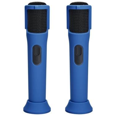 Imagem de TXEsign Capa De Silicone Para Microfone Sem Fio Jbl Partybox, Bateria Recarregável, Pacote Com 2, Proteção Antirrolamento Haste Base, Suporte Microfone, Palco Discoteca, Festa, Programa Tv (Azul)
