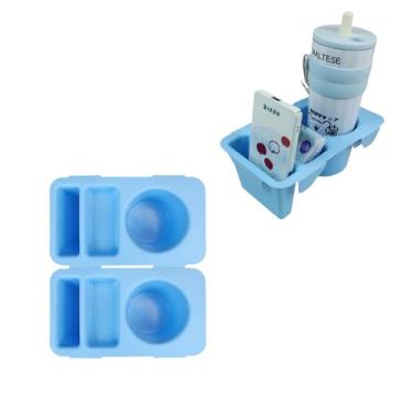 Imagem de Lckaey 2 acessórios para bolsa Bogg - capa de armazenamento para bandeja de copo - bandeja superior de praia em EVA - suporte para celular - adequado para Stanley Cup - divisor e organizador de praia