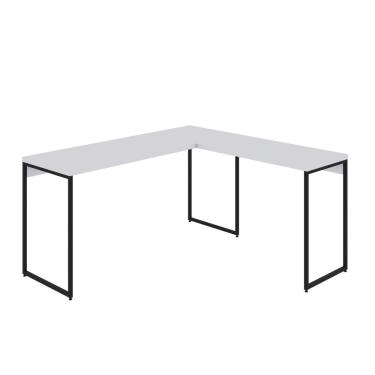 Imagem de Mesa Em L Dynamica Diretor 150x140x75cm Branco Chess - Est.preta Branco Chess - Est.preta