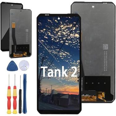 Imagem de Yuxyiony Nova tela de substituição para tela de reparo de tela LCD Unihertz Tank 2 e acessórios de ferramentas de substituição
