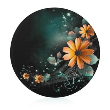 Imagem de Tábua de cortar para cozinha, antiderrapante, resistente ao calor, fácil de limpar, tábua de cortar flores brilhantes - Presente de cozinha ideal para cozinheiros domésticos