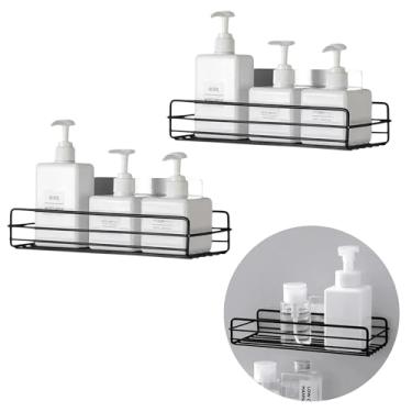 Imagem de Kit 2 Prateleira Organizador Multiuso Parede Cozinha Banheiro Box Porta Shampoo Temperos Sem Furo Adesivo