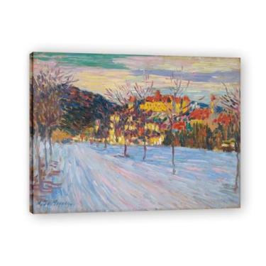 Imagem de NHLDZYH Pôster de arte expressionista (sem título 15) por Alexej von Jawlensky. Pinturas a óleo famosas. Decoração de parede de sala de estar ou escritório. Moldura interna de 50 x 65 cm - 19,7 x 25,6