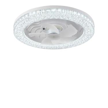 Imagem de Depuley Tomada de luz para ventiladores de teto: Mini ventilador de teto LED - Ventilador de teto de 22 W para quarto, cozinha, garagem, pátio - Luz de ventilador de 3 CCT com controle remoto