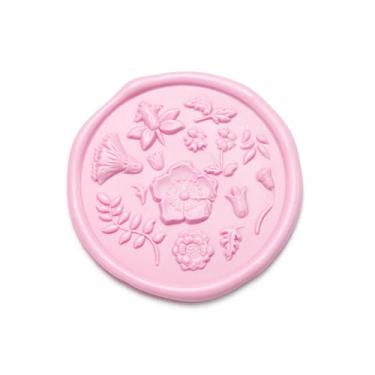 Imagem de Eisumy 50 peças de adesivos redondos florais de selo de cera rosa para casamento/aniversário/chá de bebê/ação de graças/convite/adesivo de envelope de negócios