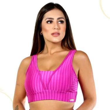 Imagem de Top Fitness 3D Feminino Academia Bojo Decote V Alça Larga - CM Fitness