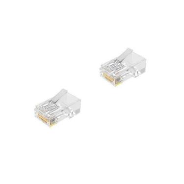 Imagem de Conector RJ45 Transparente Cat.5e U/UTP - Kit 2 Unidades - Global