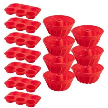 Imagem de 7 Conj Forma 6 Cupcake e Forma Espiral em Silicone Sortida - QUALITY H
