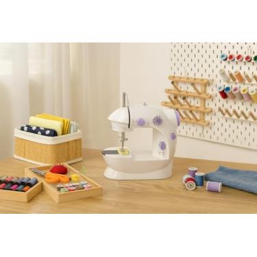 Imagem de Mini Maquina Costura Portátil Elétrica + Pedal Bivolt 110v-220v