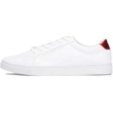 Imagem de Tommy Hilfiger Tênis feminino Essential de cano baixo, Branco (Rwb 020), 7.5