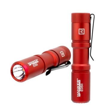 Imagem de Manker E05 II (Al-Red, versão CRI alta, 4000K) Lanterna compacta EDC, LED 519A 800 lúmens, distância do feixe de inundação de 120 m, à prova d'água IP68 (2 lanternas)