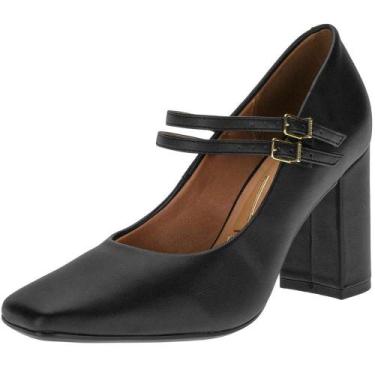 Imagem de Sapato feminino salto grosso vizzano 1428102, Preto, 38