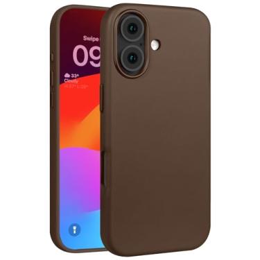 Imagem de Rumwot Capa de couro para iPhone 17 compatível com Magsafe, couro de grão superior, ajuste fino profissional, à prova de choque, botões de metal e moldura de batida da câmera, capa magnética protetora