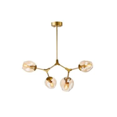 Imagem de Pendente Moderno Krypton 4 Vidros Mesa Bancada Gourmet Hall