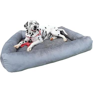 Imagem de Cama Para Cachorro Grande 100x87 Cm - ESCOLHA A COR - 100% Lavável e Resistente - Pet Querido (CINZA)