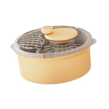 Imagem de Generic Máquina de lavar frutas e vegetais com manivela, doméstica, cozinha profissional, máquina de limpeza de vegetais, limpador de frutas, Amarelo