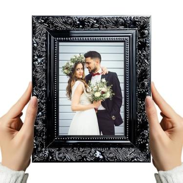 Imagem de Porta Retrato 10x15 Preto | Móvel ou Parede | Moldura Decorativa | Dupla Face Inclusa | Moderno e Elegante | Linha Premium