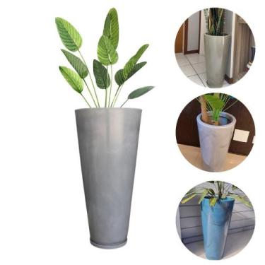 Imagem de Vaso Decorativo de Polietileno Coluna Redonda Luxo Liso com Prato Mode